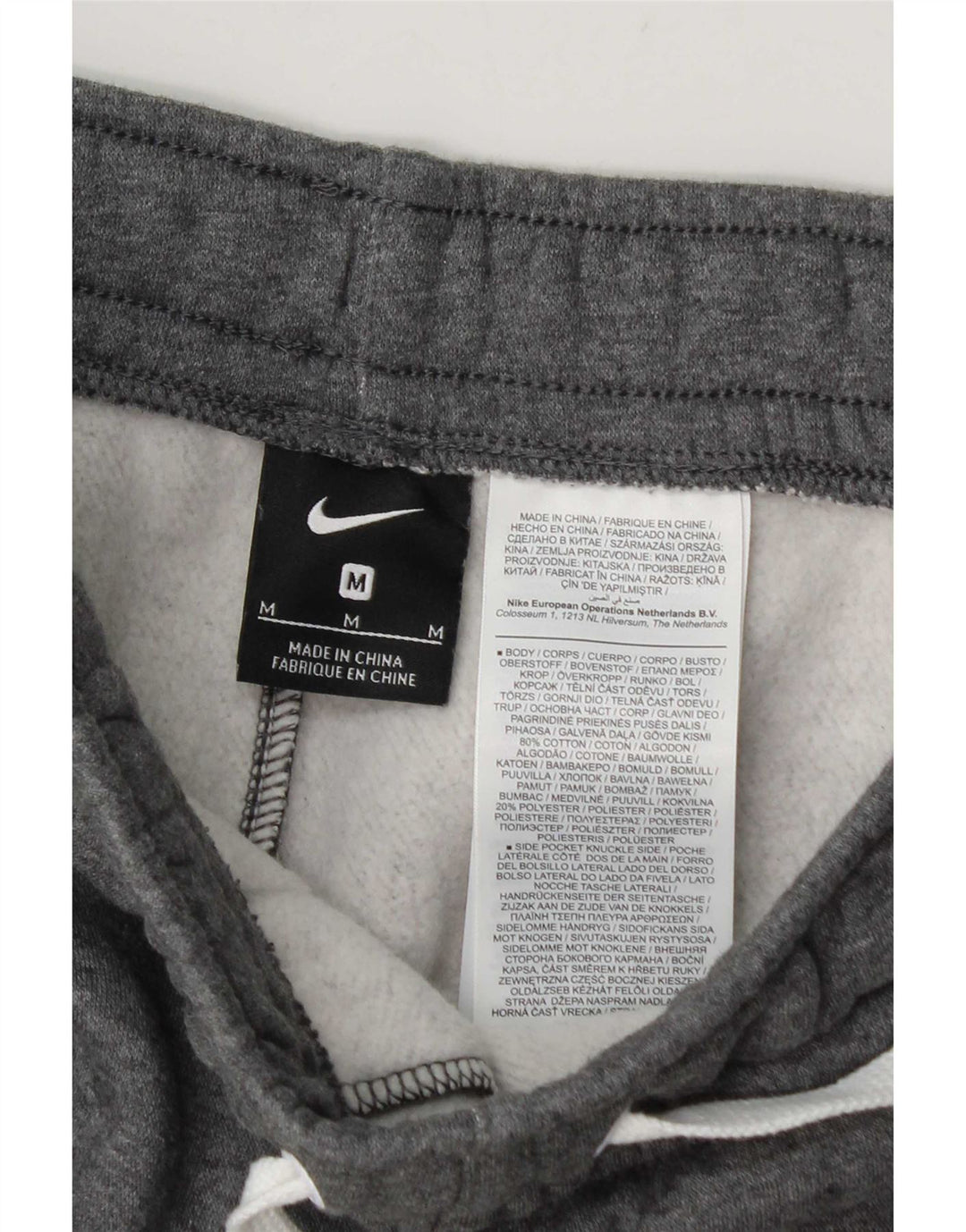 Shorts esportivos masculinos Nike médio cinza manchado de algodão
