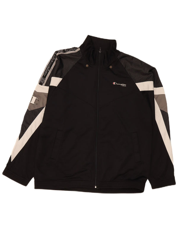 Jaqueta Champion masculina com agasalho gráfico XL preto colorblock