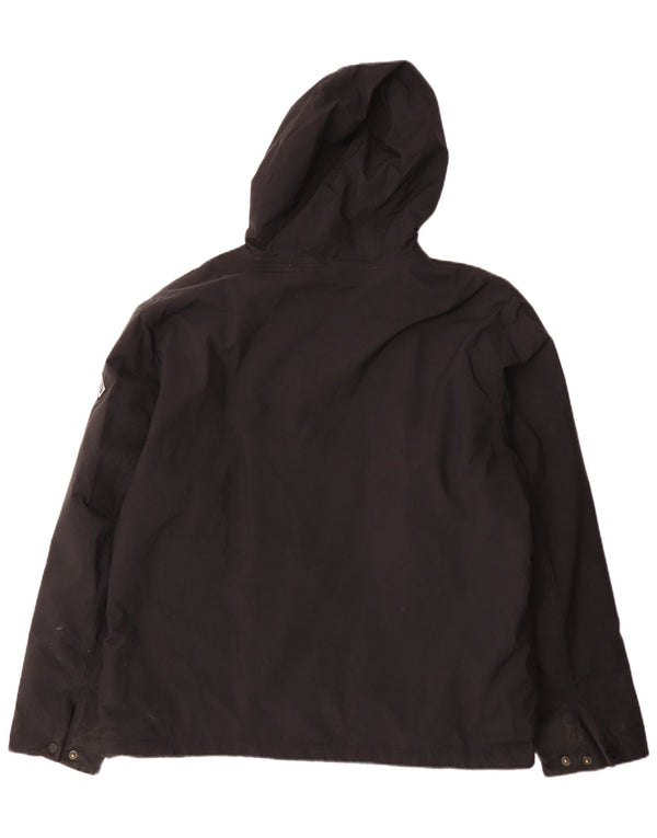 Jaqueta corta-vento masculina Henri Lloyd com capuz Reino Unido 42 XL preto nylon