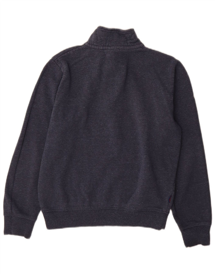 Suéter Superdry masculino com zíper e gola pequena azul marinho algodão