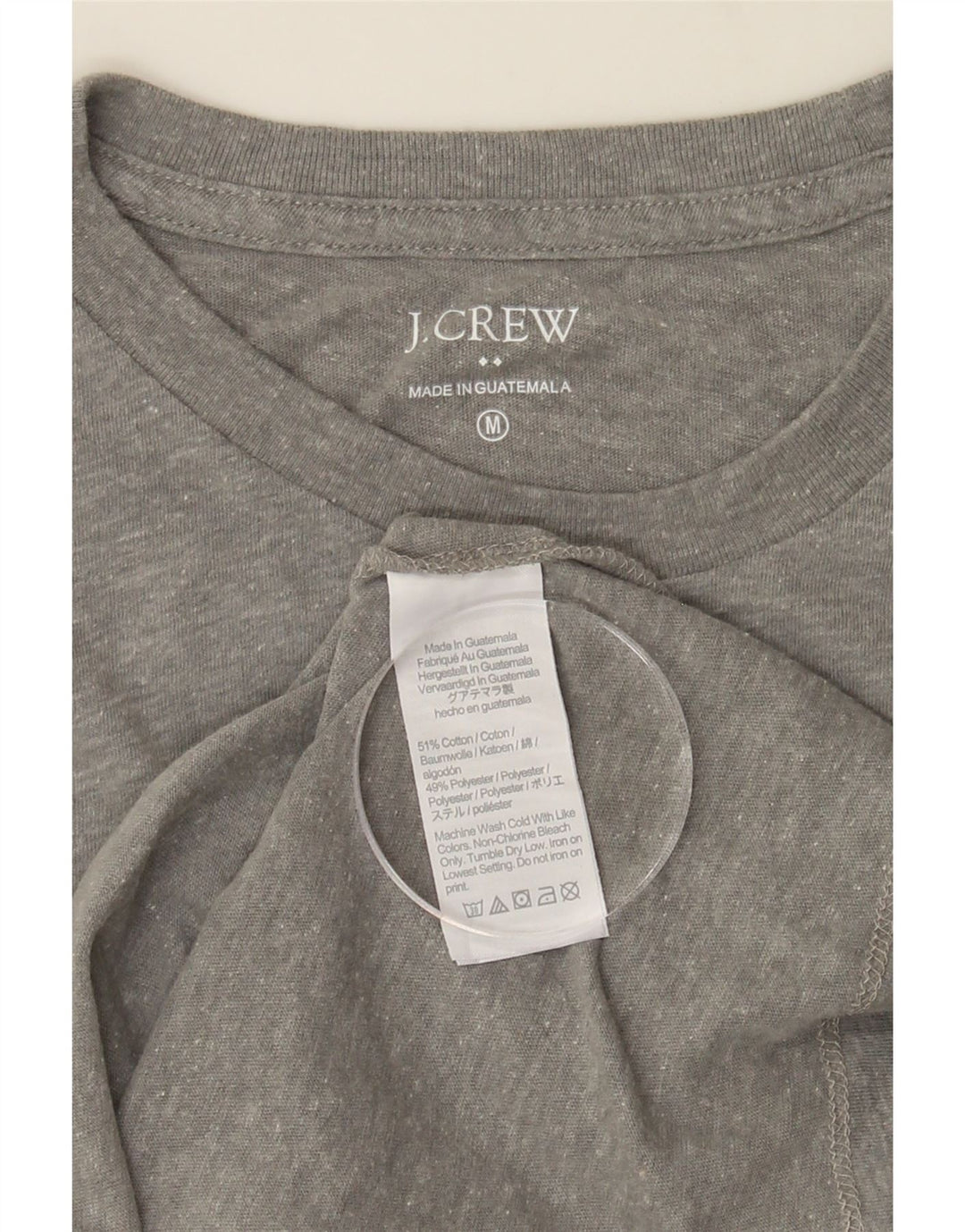 J. CREW Mens Graphic Top Long Sleeve Medium Grey Cotton Vintage J. Crew and Second-Hand J. Crew from Messina Hembry 
