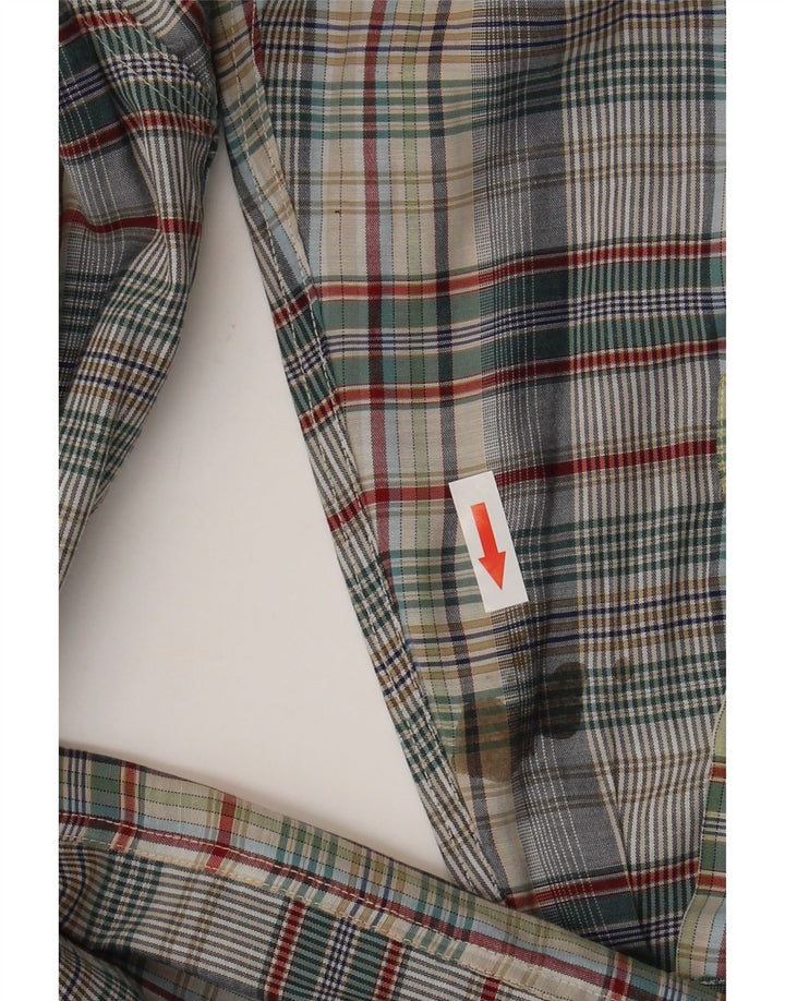 Camisa masculina de flanela Henry Cottons tamanho 41 16 grande xadrez multicolorida