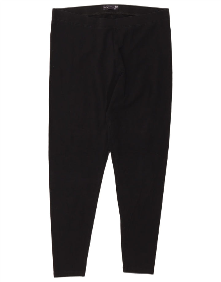Leggings femininos MARKS & SPENCER Reino Unido 16 grandes algodão preto