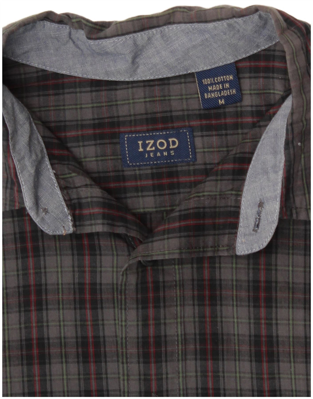 Camisa xadrez masculina Izod algodão xadrez cinza médio