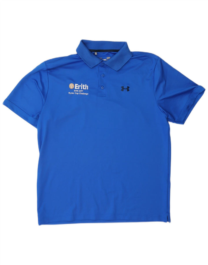 Camisa polo masculina Under Armour Heat Gear grande azul