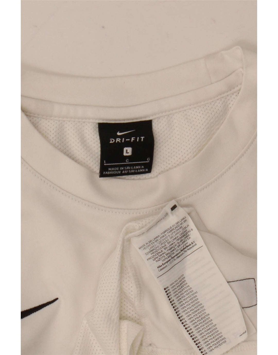 Camiseta Nike Masculina Dri Fit Top Grande Branco Colorblock Poliéster