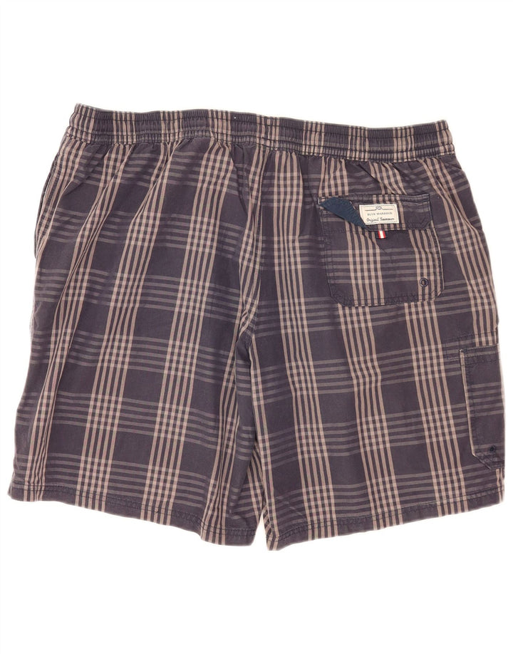 Shorts de natação masculino Cargo Marks & Spencer 2XL algodão xadrez azul marinho
