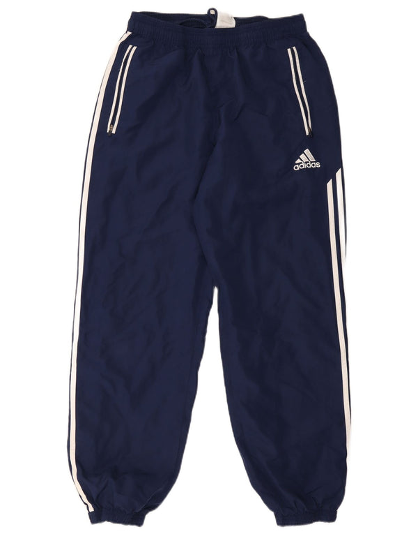 Calça de treino masculina Adidas Joggers UK 42/44 grande azul marinho esportivo