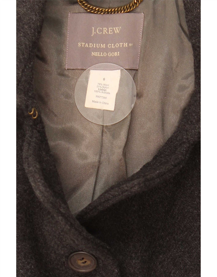 J. Crew Casaco feminino By Nello Gori com 4 botões ervilha EUA 6 lã cinza médio