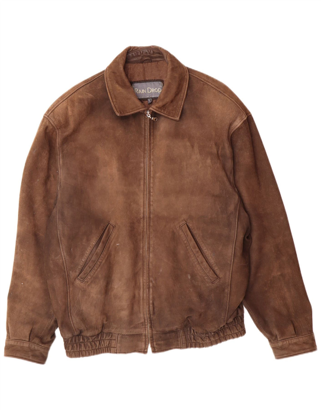 Jaqueta de couro masculina vintage UK 42 XL couro marrom