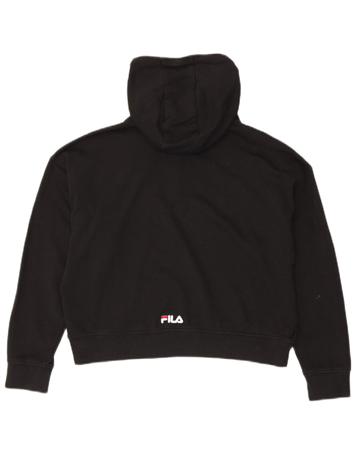 Pulôver feminino com capuz gráfico oversized FILA UK 6 XS preto