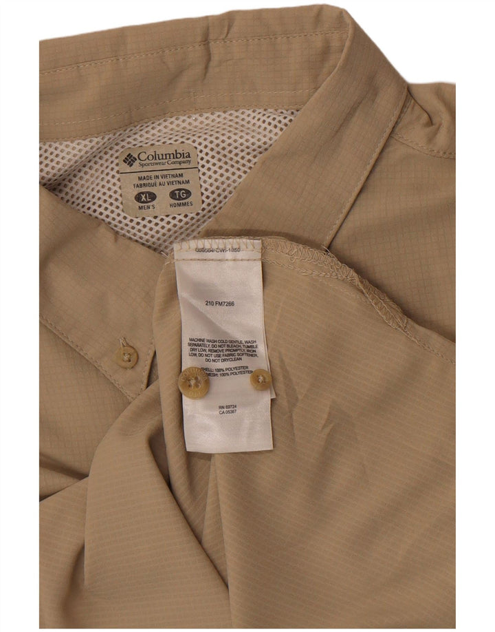 Camisa masculina de manga curta Columbia XL bege poliéster