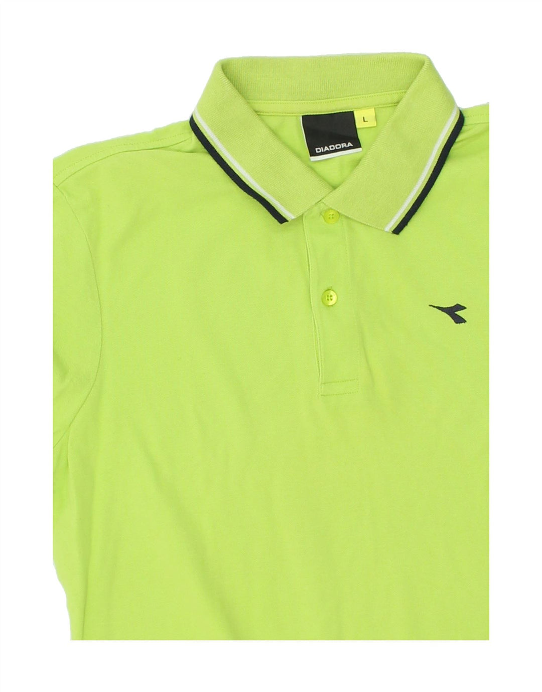 DIADORA Mens Polo Shirt Large Green Cotton Vintage Diadora and Second-Hand Diadora from Messina Hembry 