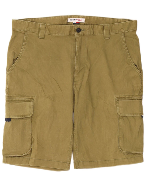 Tommy Hilfiger Mens Cargo Corduroy Shorts W36 Grande Algodão Cáqui