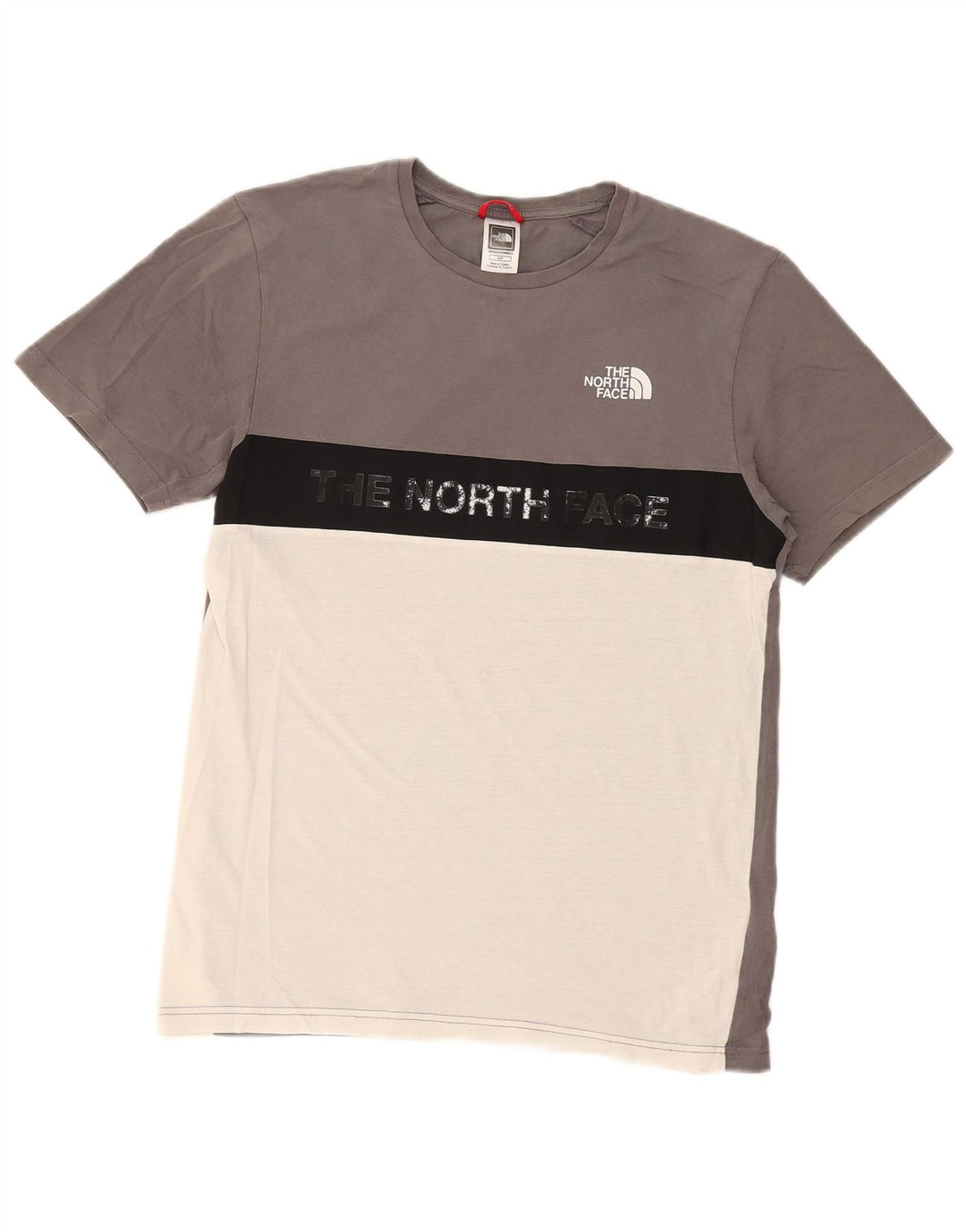 Camiseta masculina The North Face Regular Graphic Top pequeno bloco colorido cinza