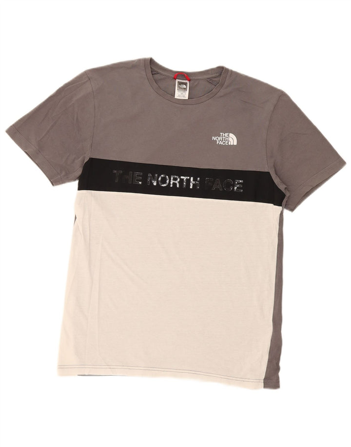 Camiseta masculina The North Face Regular Graphic Top pequeno bloco colorido cinza