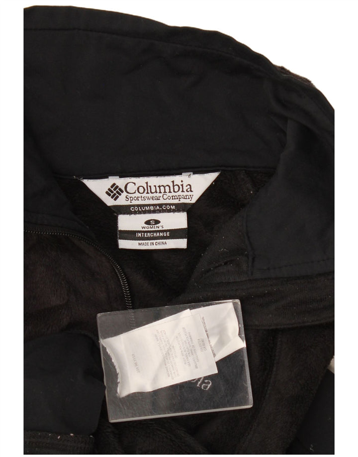 Columbia Womens Interchange Fleece Jacket UK 10 Pequeno Poliéster Preto