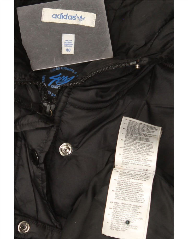 Jaqueta acolchoada com capuz feminina Adidas EU 40 poliéster preto médio