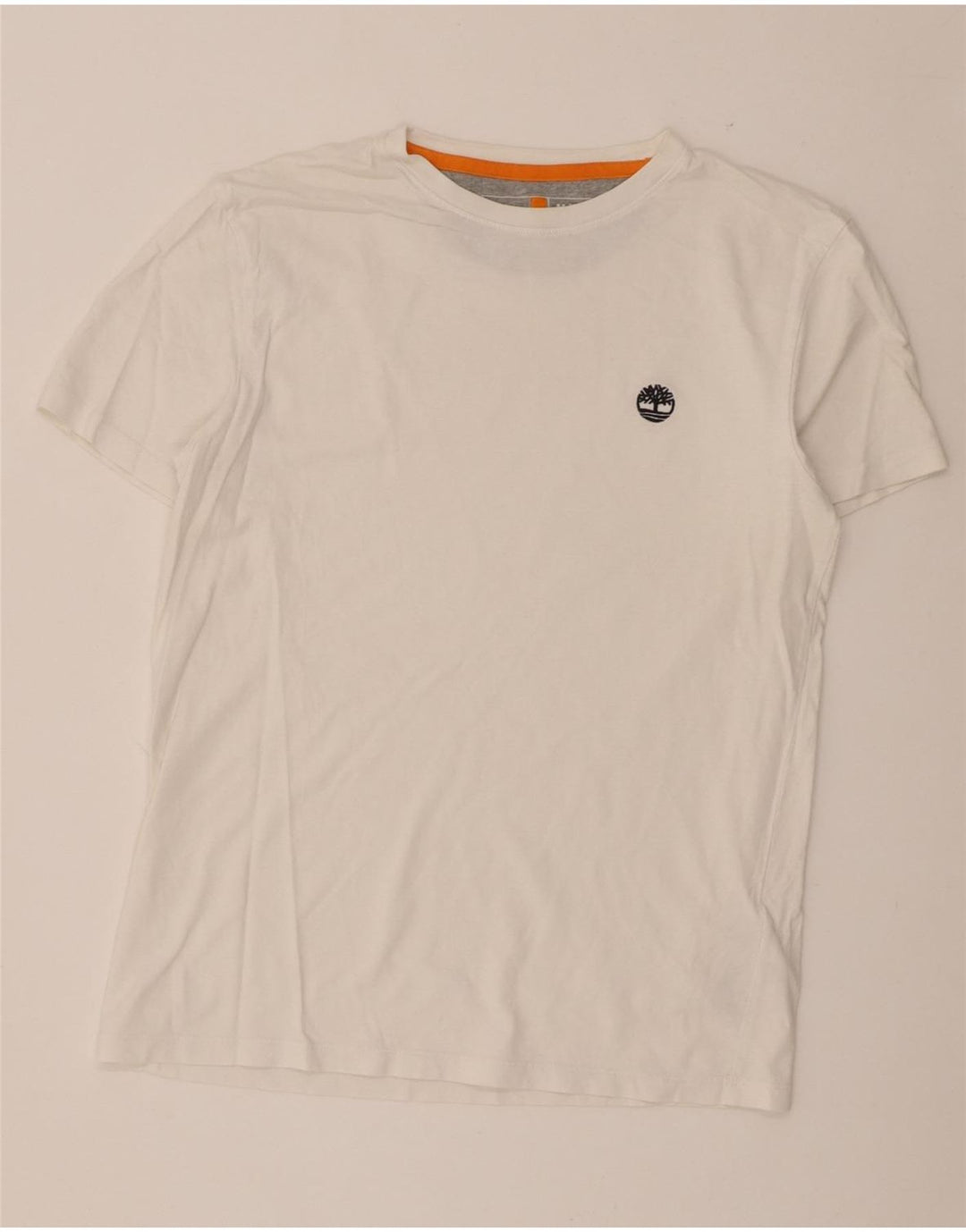Camiseta masculina Timberland Slim Fit Top Médio Algodão Branco