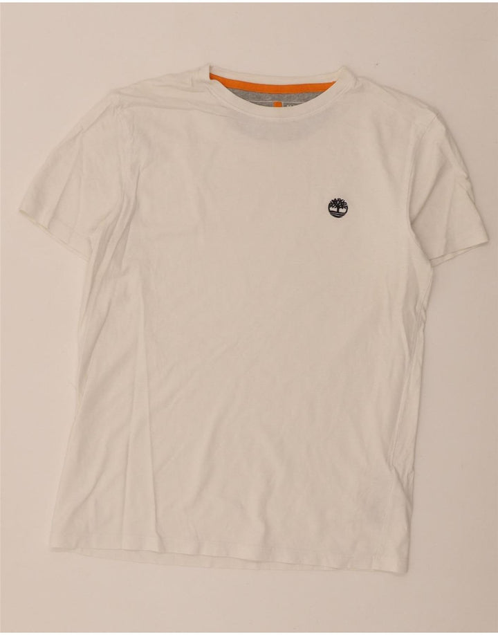 Camiseta masculina Timberland Slim Fit Top Médio Algodão Branco