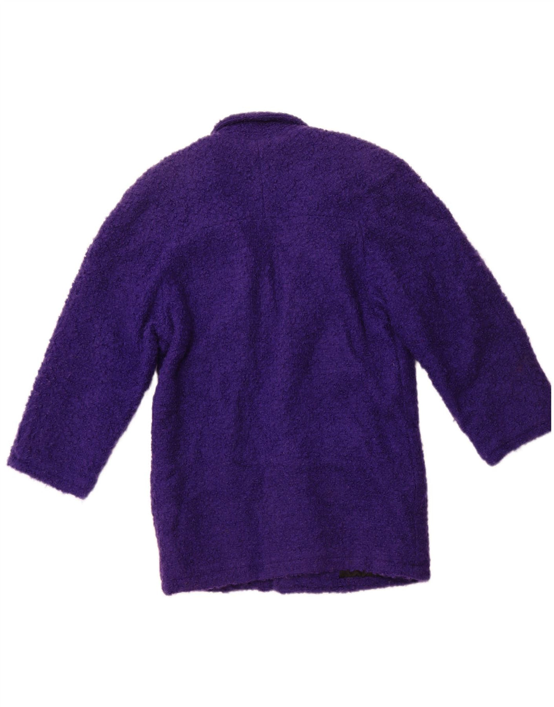 Casaco feminino vintage com peito duplo UK 12 roxo médio