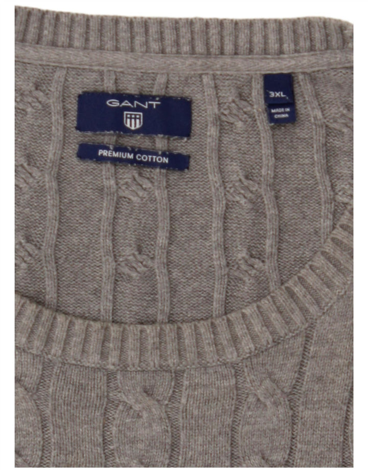 Suéter masculino GANT com gola redonda 3XL algodão cinza