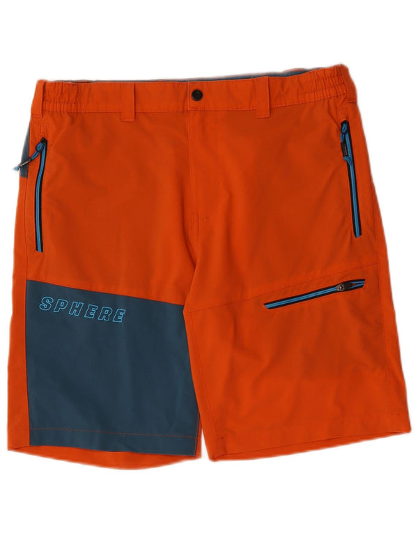 Sphere Pro Mens Graphic Cargo Shorts Médio W34 Laranja Colorblock