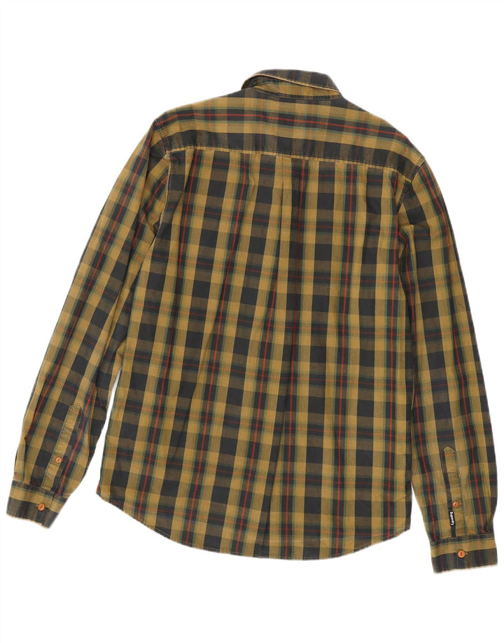 Camisa masculina Superdry grande xadrez cáqui