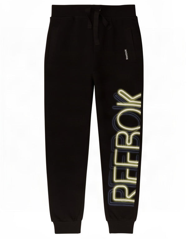 Calça feminina Reebok Graphic Tracksuit Joggers UK 4/6 XS algodão preto