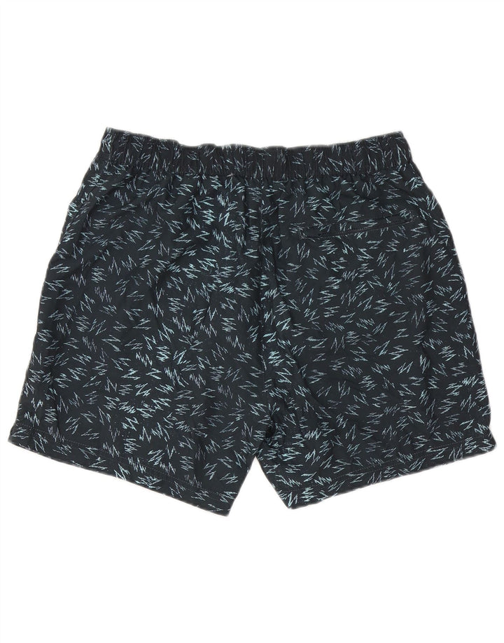 FRENCH CONNECTION Shorts de natação masculino médio preto manchado de poliéster
