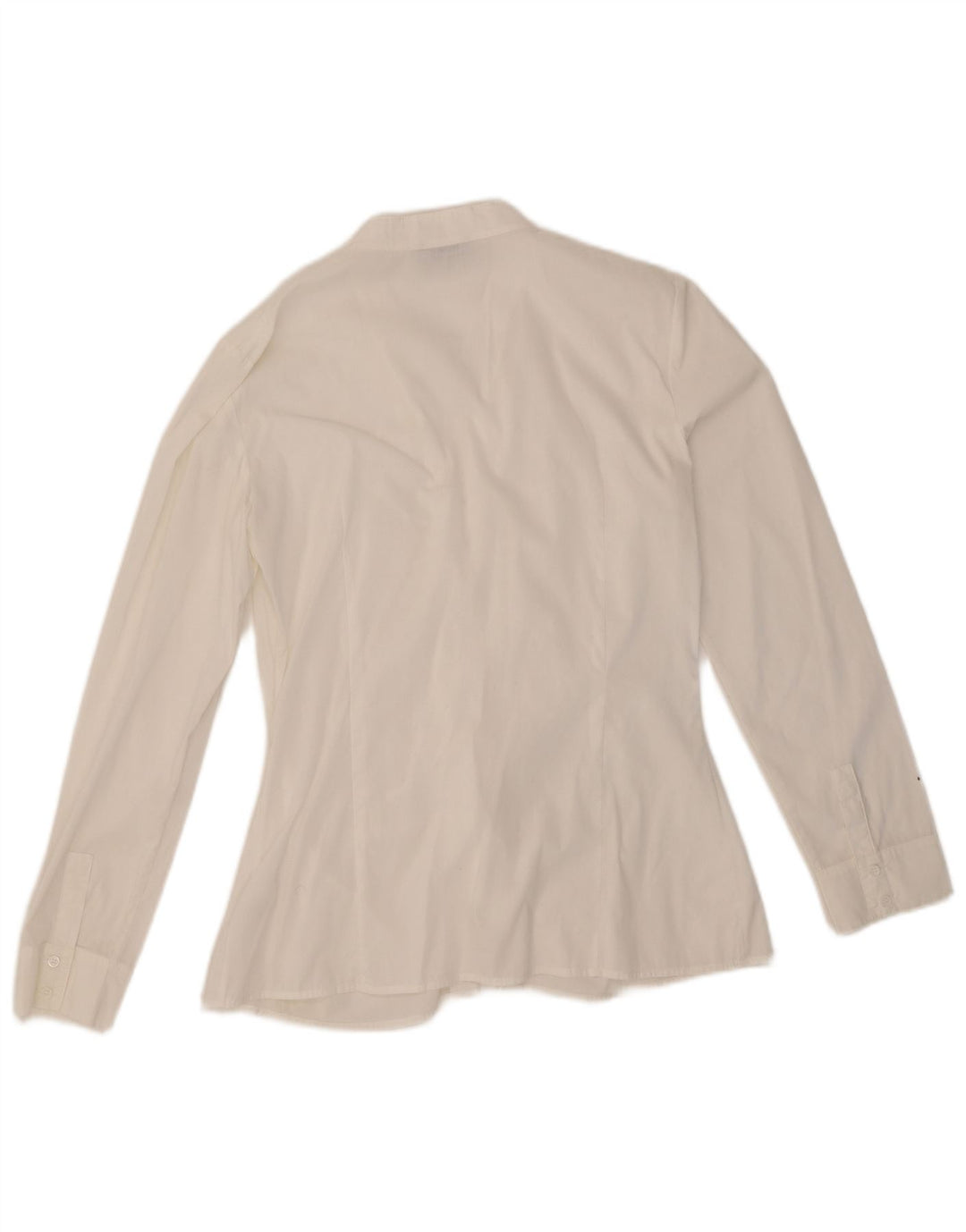 Max&Co. Blusa feminina com babado frontal UK 14 algodão branco médio