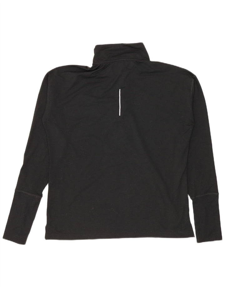 NIKE Masculino Dri Fit Zip Neck Pullover Treino Top Pequeno Poliéster Preto