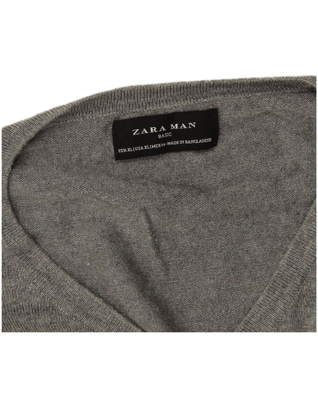 Suéter masculino Zara com decote em V XL cinza