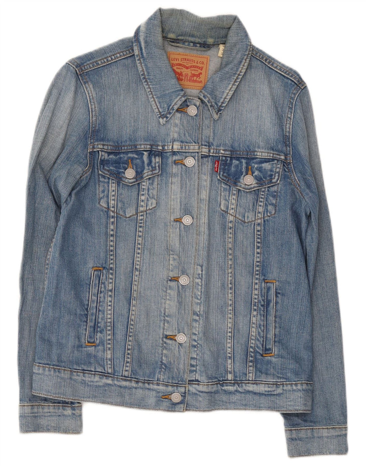 Jaqueta jeans feminina Levi's UK 12 algodão azul médio