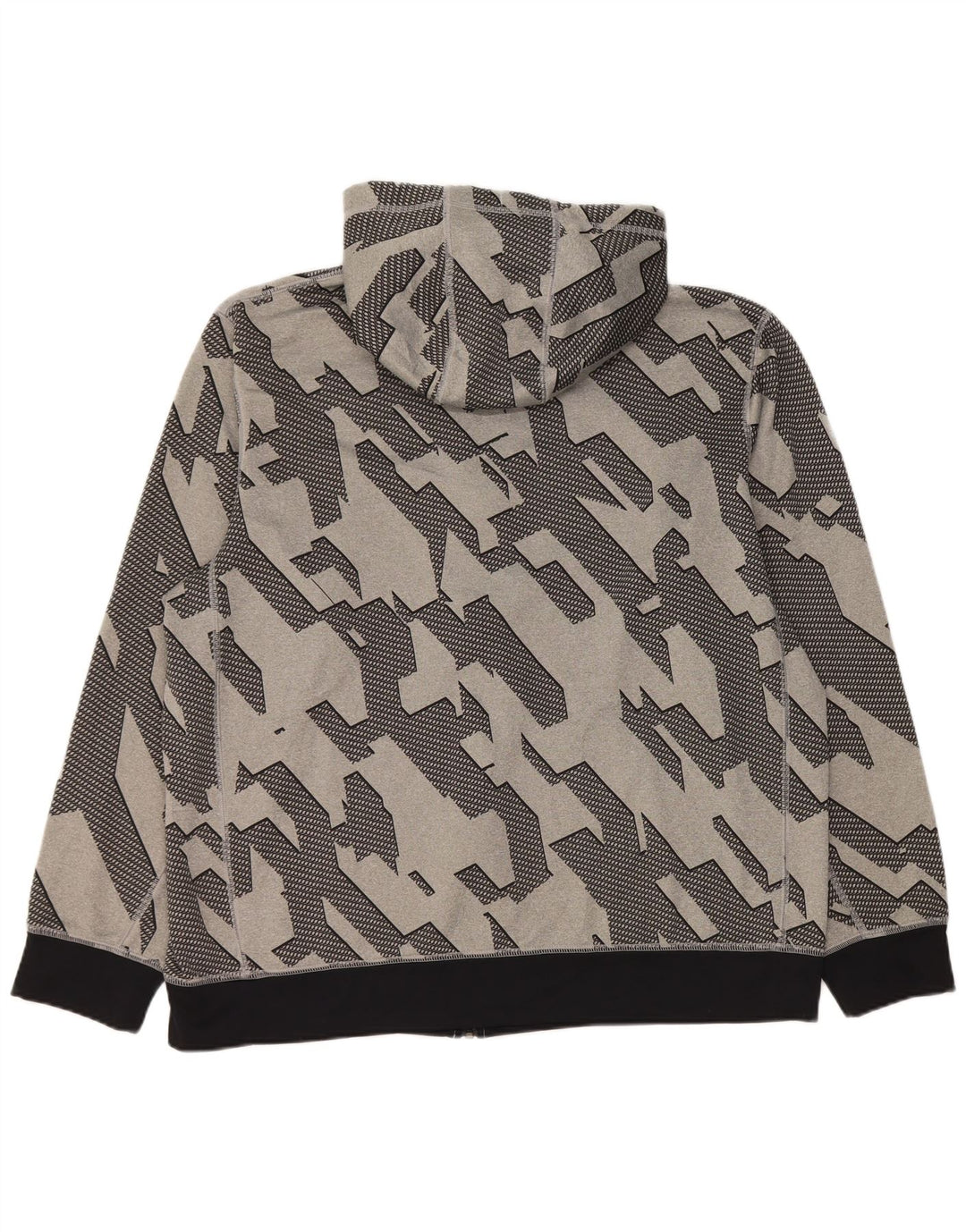 Suéter Nike masculino Dri Fit Zip com capuz XL cinza geométrico poliéster
