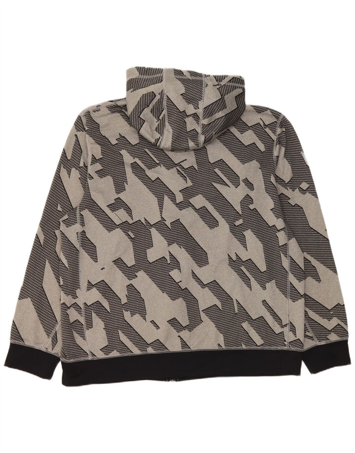 Suéter Nike masculino Dri Fit Zip com capuz XL cinza geométrico poliéster