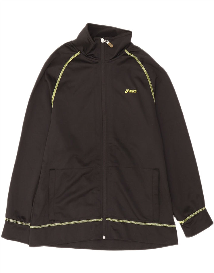Asics Womens Tracksuit Top Jacket UK 16 Grande Poliéster Preto