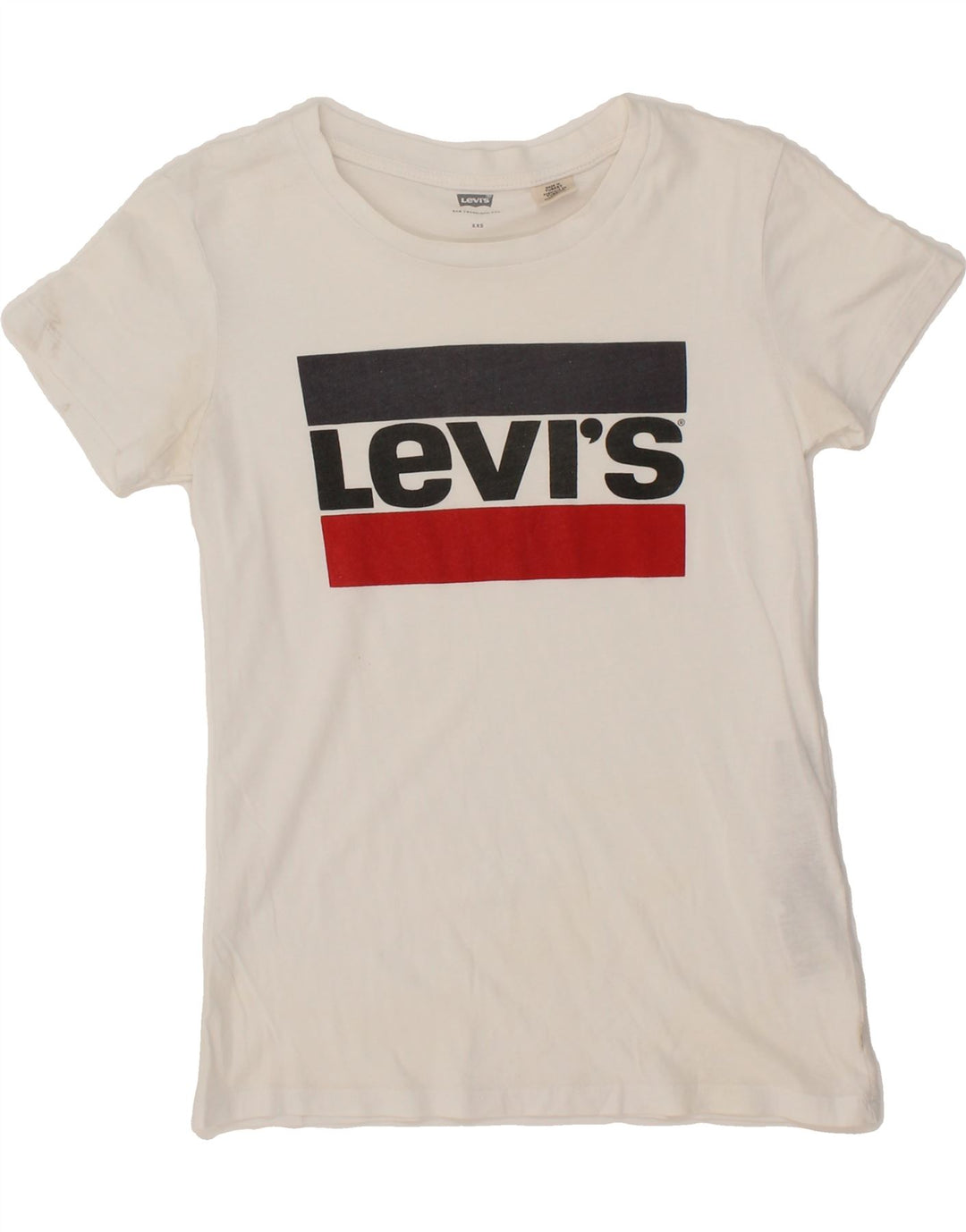 LEVI'S Mens Graphic T-Shirt Top 2XS White Cotton Vintage Levi's and Second-Hand Levi's from Messina Hembry 