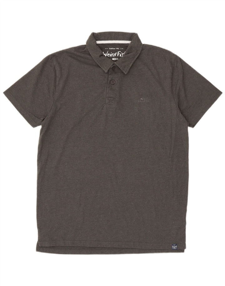 Camisa polo masculina WEIRD FISH algodão cinza médio
