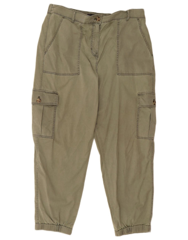 Calça jogger feminina Marks & Spencer UK 14 grande W32 L24 cáqui