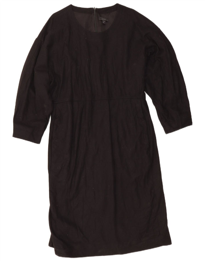 Cos Vestido feminino de manga comprida EU 44 XL lã preta