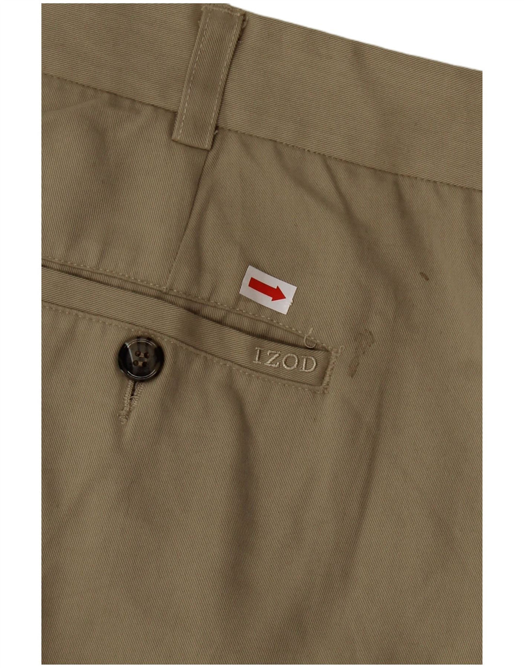 IZOD Masculino Pegged Chino Shorts W42 2XL Poliéster Cáqui