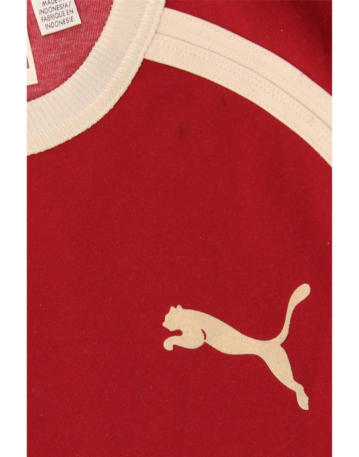 PUMA Masculino Top Manga Longa Pequeno Poliéster Colorblock Vermelho