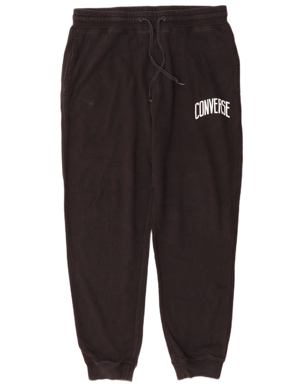 Converse Mens Graphic Calças de treino Joggers Médio Algodão Preto
