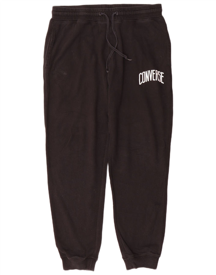 Converse Mens Graphic Calças de treino Joggers Médio Algodão Preto