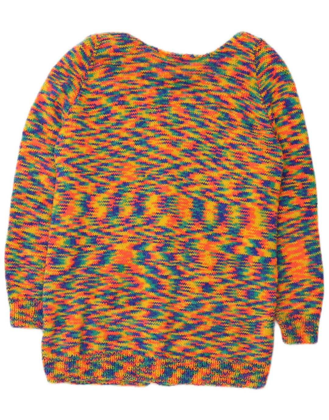 Suéter cardigã feminino VINTAGE UK 16 grande multicolorido manchado