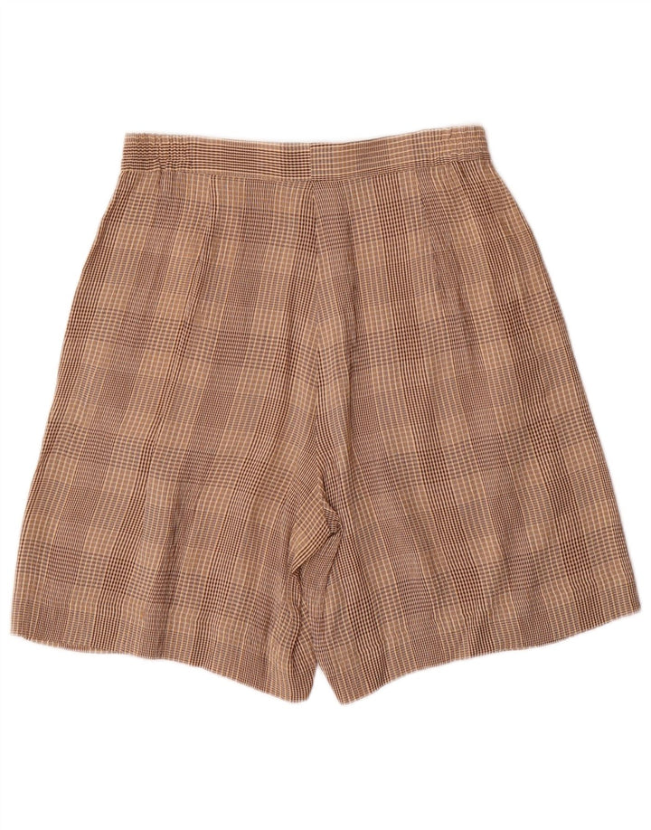 Conjunto feminino VINTAGE de 4 botões e 2 peças Reino Unido 10 pequeno W28 marrom xadrez acetato