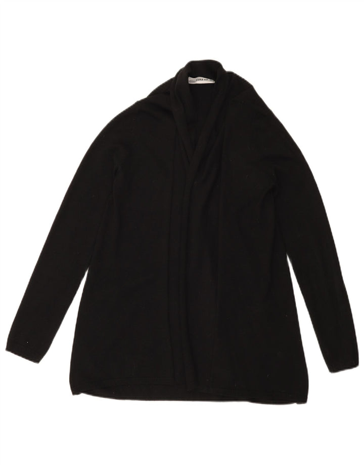 ZARA Womens Open Cardigan Sweater UK 10 Small Black Viscose