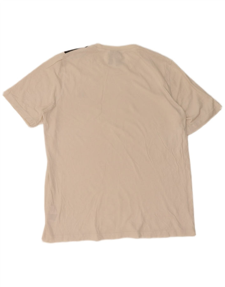 Adidas Mens Camiseta Top Médio Algodão Branco