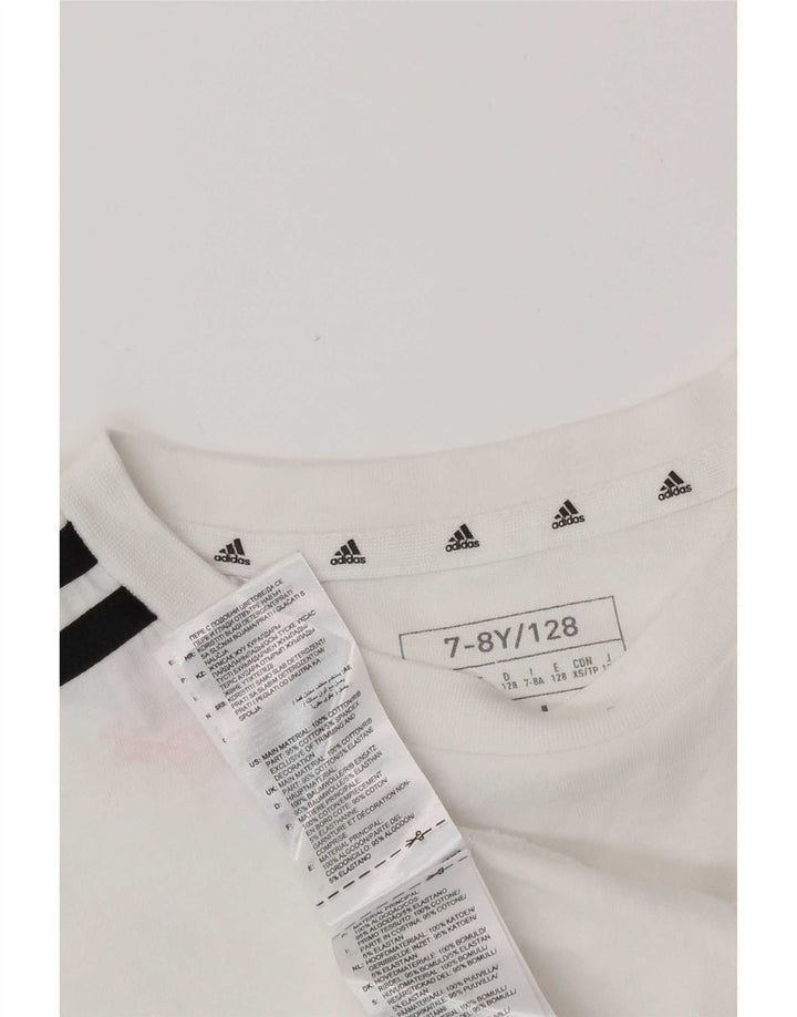 Camiseta Adidas Meninos Top 7-8 Anos Algodão Branco